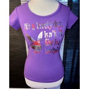 New One of kind sexy purple playboy T-shirt with bows in back, Small, $55